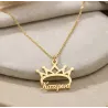 Silver gold plated necklace with your name and crown