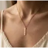 Silver Rose Gold Plated ID Necklace with Date or Name, stainless steel chain