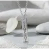 Silver platinum plated ID necklace with date or name, stainless steel chain