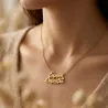 Gold Plated Necklace with 2 Names & Heart Accents
