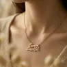 Rose Gold Necklace with 2 Names & Heart Details