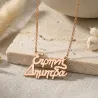 Rose Gold Necklace with 2 Names & Heart Details