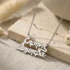 Platinum Plated Necklace with 2 Names & Heart Accents