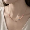 Rose Gold Necklace with 2 Names, Cross & Blue Eye