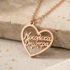Silver rose gold plated necklace with 2 names on a heart