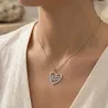 Silver platinum plated necklace with 2 names on a heart