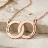 Silver Rose Gold Plated Necklace Rings IDs, stainless steel chain