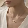 Silver Rose Gold Plated Necklace Rings IDs, stainless steel chain