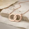 Silver Rose Gold Plated Necklace Rings IDs, stainless steel chain