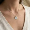 Necklace with Silver disc, heart with date or names