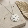 Necklace with Silver disc, heart with date or names