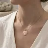 Necklace with rose gold plated silver discs with date or names