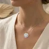 Necklace with silver discs with date or names