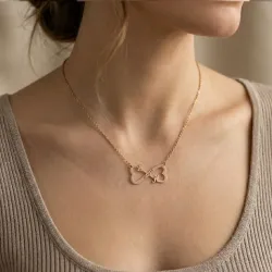 Rose Gold Infinity Necklace with Initials & Date