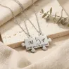 Platinum Plated Puzzle Necklace Set with Initials & Date