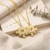 Gold Plated Puzzle Necklace Set with Initials & Date