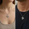 Σετ 2 Κολιέ Παζλ με Μονογράμματα & Ημερομηνία σε Αρζαντό
