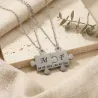 Nickel Silver Puzzle Necklace Set with Initials & Date