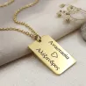 Silver Gold Plated ID Necklace with Names or Dates, stainless steel chain