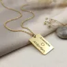 Silver Gold Plated ID Necklace with Names or Dates, stainless steel chain