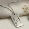 Κολιέ με ταυτότητα από αρζαντό (nickel silver) με ονόματα, ατσάλινη αλυσίδα