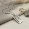 Κολιέ με ταυτότητα από αρζαντό (nickel silver) με ονόματα, ατσάλινη αλυσίδα