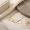 Silver gold plated necklace with your date and monogram