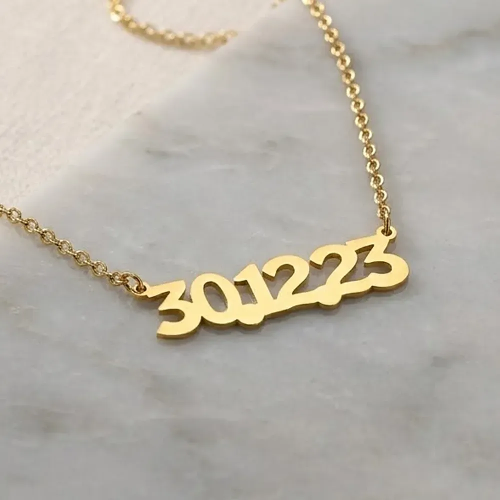 Silver gold plated necklace with your date