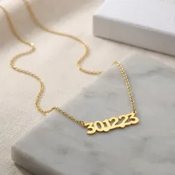 Silver gold plated necklace with your date