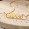 Silver gold plated necklace with Latin date