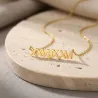 Silver gold plated necklace with Latin date