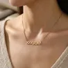 Silver Rose Gold Plated Necklace with Latin Date
