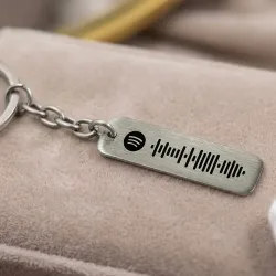 Nickel Silver Keychain with Spotify Code – Custom Music Gift