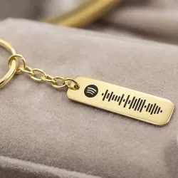 Μπρελόκ με Spotify Code σε Ορειχάλκινη Πλακέτα – Προσωποποιημένο Δώρο