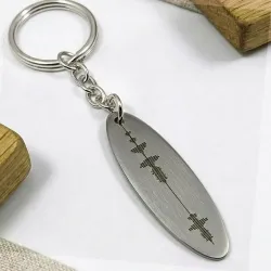 Μπρελόκ από αρζαντό με χαραγμένη κυματομορφή & QR Code – Προσωποποιημένο Δώρο