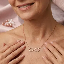 Silver rose gold plated necklace infinite "Mama sagapo"