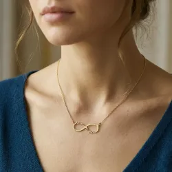 Ασημένιο επιχρυσωμένο κολιέ άπειρο "νονά σ'αγαπω"