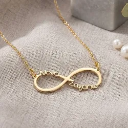 Ασημένιο επιχρυσωμένο κολιέ άπειρο "νονά σ'αγαπω"