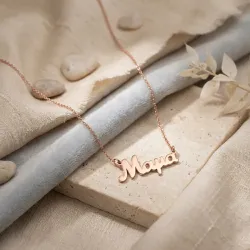 Silver Rose Gold Plated Necklace Mama