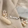 Ασημένιο επιπλατινωμένο κολιέ Mommy με αλυσίδα