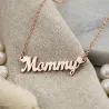 Mommy silver chain necklace, rose gold plated