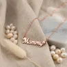 Mommy silver chain necklace, rose gold plated