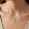Silver gold plated feet necklace with name-date