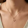 Silver rose gold plated feet necklace with name-date