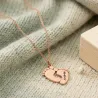 Silver rose gold plated feet necklace with name-date