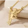 Fairy necklace with name in silver 925 with yellow gold plated