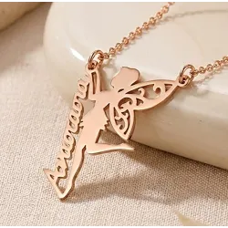 Fairy necklace with name in silver 925 with rose gold plated