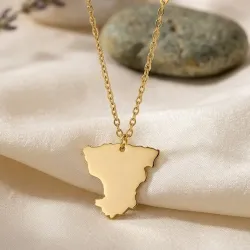 Sterling silver gold plated pendant with cut out map of your favorite country or region