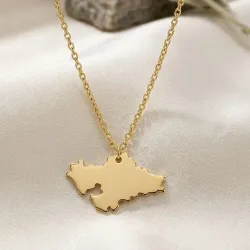 Sterling silver gold plated pendant with cut out map of your favorite country or region