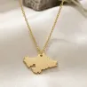 Sterling silver gold plated pendant with cut out map of your favorite country or region